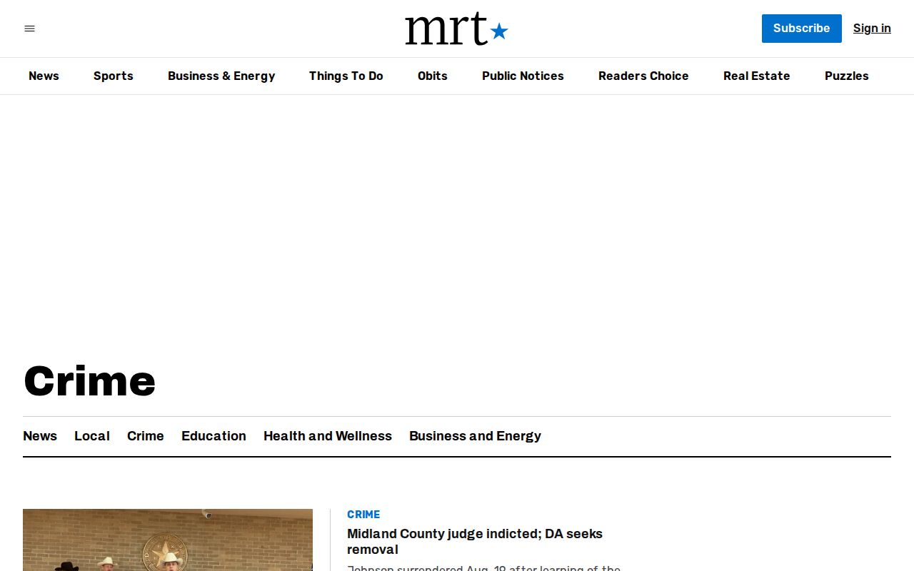 Midland County arrest-news source page for Midland Reporter-Telegram Crime coverage